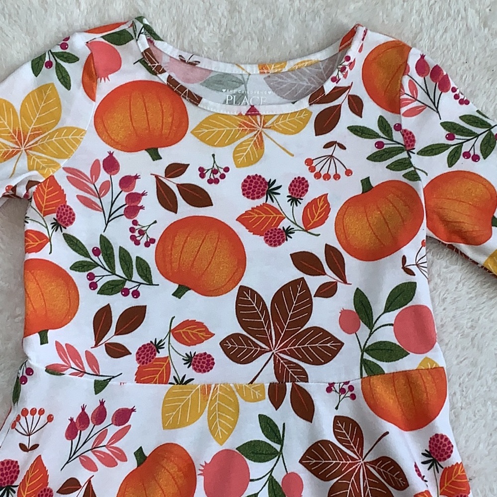 Children’s Place Fall Pumpkins Autumn Print Dress 5T EUC - Picture 2 of 11